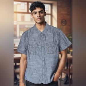 Rock & Republic Short Sleeve Blouse Large (BL11)